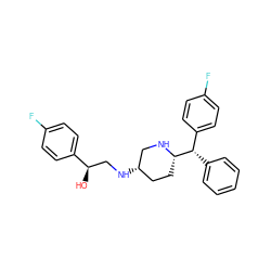 O[C@H](CN[C@H]1CC[C@@H]([C@@H](c2ccccc2)c2ccc(F)cc2)NC1)c1ccc(F)cc1 ZINC000029056593