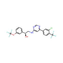 O[C@H](CNc1cc(-c2ccc(C(F)(F)F)c(Cl)c2)ncn1)c1cccc(OC(F)(F)F)c1 ZINC000103261234