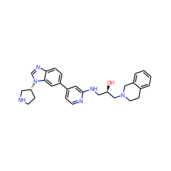 O[C@H](CNc1cc(-c2ccc3ncn([C@@H]4CCNC4)c3c2)ccn1)CN1CCc2ccccc2C1 ZINC000219750638