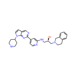 O[C@H](CNc1cc(-c2ncc3ccn(C4CCNCC4)c3n2)ccn1)CN1CCc2ccccc2C1 ZINC000219779098