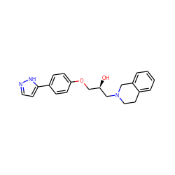 O[C@H](COc1ccc(-c2ccn[nH]2)cc1)CN1CCc2ccccc2C1 ZINC000219763229