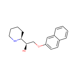 O[C@H](COc1ccc2ccccc2c1)[C@@H]1CCCCN1 ZINC000026248715