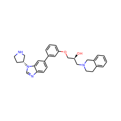 O[C@H](COc1cccc(-c2ccc3ncn([C@@H]4CCNC4)c3c2)c1)CN1CCc2ccccc2C1 ZINC000218395541