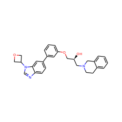 O[C@H](COc1cccc(-c2ccc3ncn(C4COC4)c3c2)c1)CN1CCc2ccccc2C1 ZINC000219740252