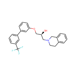 O[C@H](COc1cccc(-c2cccc(C(F)(F)F)c2)c1)CN1CCc2ccccc2C1 ZINC000219763967