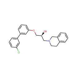 O[C@H](COc1cccc(-c2cccc(Cl)c2)c1)CN1CCc2ccccc2C1 ZINC000219764145