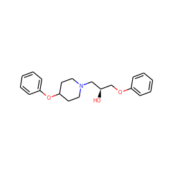 O[C@H](COc1ccccc1)CN1CCC(Oc2ccccc2)CC1 ZINC000028771160