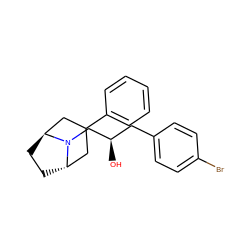 O[C@H](Cc1ccc(Br)cc1)CN1[C@H]2CC[C@H]1CC(c1ccccc1)C2 ZINC000100799593