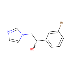 O[C@H](Cn1ccnc1)c1cccc(Br)c1 ZINC000069443327