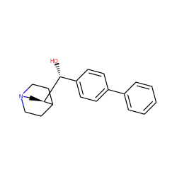 O[C@H](c1ccc(-c2ccccc2)cc1)[C@@H]1CN2CCC1CC2 ZINC000013757141