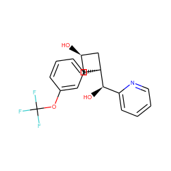 O[C@H](c1ccccn1)[C@]1(c2cccc(OC(F)(F)F)c2)C[C@@H](O)C1 ZINC000653822678