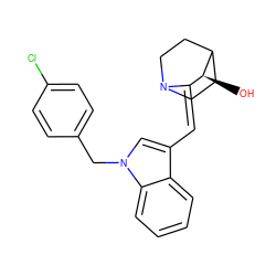 O[C@H]1/C(=C/c2cn(Cc3ccc(Cl)cc3)c3ccccc23)N2CCC1CC2 ZINC000028826452