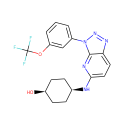 O[C@H]1CC[C@@H](Nc2ccc3nnn(-c4cccc(OC(F)(F)F)c4)c3n2)CC1 ZINC000101471029