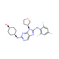 O[C@H]1CC[C@@H](Nc2ncc3nc(Nc4c(F)cc(F)cc4F)n([C@H]4CCOC4)c3n2)CC1 ZINC000102930548