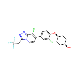 O[C@H]1CC[C@@H](Oc2ccc(-c3ccn4c(CC(F)(F)F)nnc4c3Cl)cc2Cl)CC1 ZINC000143571147