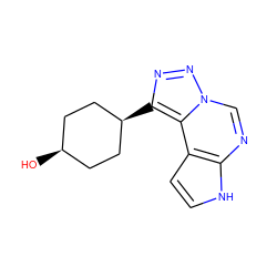 O[C@H]1CC[C@@H](c2nnn3cnc4[nH]ccc4c23)CC1 ZINC001772622009