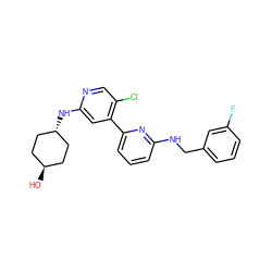 O[C@H]1CC[C@H](Nc2cc(-c3cccc(NCc4cccc(F)c4)n3)c(Cl)cn2)CC1 ZINC000115457169