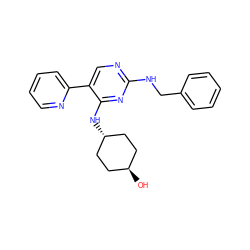 O[C@H]1CC[C@H](Nc2nc(NCc3ccccc3)ncc2-c2ccccn2)CC1 ZINC000261150525