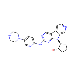 O[C@H]1CCC[C@@H]1n1c2cnccc2c2cnc(Nc3ccc(N4CCNCC4)cn3)nc21 ZINC000169706846