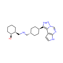 O[C@H]1CCCC[C@H]1CNC[C@H]1CC[C@H](c2nnn3cnc4[nH]ccc4c23)CC1 ZINC001772645514