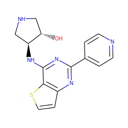 O[C@H]1CNC[C@@H]1Nc1nc(-c2ccncc2)nc2ccsc12 ZINC000223674904