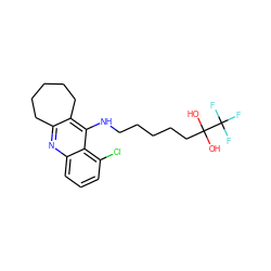 OC(O)(CCCCCNc1c2c(nc3cccc(Cl)c13)CCCCC2)C(F)(F)F ZINC000013864108