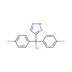 OC(c1ccc(Cl)cc1)(c1ccc(Cl)cc1)c1cn[nH]n1 ZINC000027434172