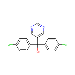 OC(c1ccc(Cl)cc1)(c1ccc(Cl)cc1)c1cncnc1 ZINC000005882971