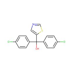 OC(c1ccc(Cl)cc1)(c1ccc(Cl)cc1)c1cncs1 ZINC000027434162