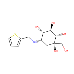 OC[C@@]1(O)C[C@H](NCc2cccs2)[C@H](O)[C@@H](O)[C@@H]1O ZINC000299818364