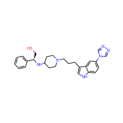 OC[C@@H](NC1CCN(CCCc2c[nH]c3ccc(-n4cnnc4)cc23)CC1)c1ccccc1 ZINC000013802526