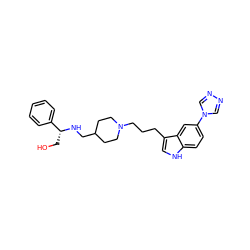 OC[C@@H](NCC1CCN(CCCc2c[nH]c3ccc(-n4cnnc4)cc23)CC1)c1ccccc1 ZINC000013802608