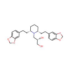 OC[C@@H](O)CN1[C@H](CCc2ccc3c(c2)OCO3)CCC[C@@H]1CCc1ccc2c(c1)OCO2 ZINC000103301434