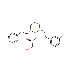 OC[C@@H](O)CN1[C@H](CCc2cccc(F)c2)CCC[C@@H]1CCc1cccc(F)c1 ZINC000103297256