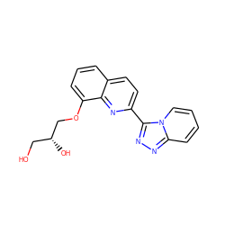 OC[C@@H](O)COc1cccc2ccc(-c3nnc4ccccn34)nc12 ZINC000096175028