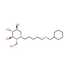 OC[C@@H]1[C@@H](O)[C@H](O)[C@@H](O)CN1CCCCCOCC1CCCCC1 ZINC000299825080