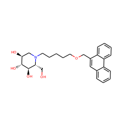 OC[C@@H]1[C@@H](O)[C@H](O)[C@@H](O)CN1CCCCCOCc1cc2ccccc2c2ccccc12 ZINC000299825006