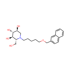 OC[C@@H]1[C@@H](O)[C@H](O)[C@@H](O)CN1CCCCCOCc1ccc2ccccc2c1 ZINC000299823618