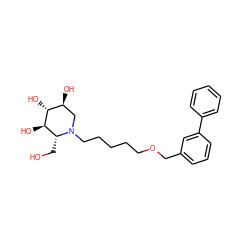 OC[C@@H]1[C@@H](O)[C@H](O)[C@@H](O)CN1CCCCCOCc1cccc(-c2ccccc2)c1 ZINC000299832599