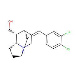 OC[C@@H]1[C@@H]2C[C@H]3CC[C@H]1N3C/C2=C\c1ccc(Cl)c(Cl)c1 ZINC000100815389