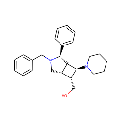 OC[C@@H]1[C@@H]2CN(Cc3ccccc3)[C@@H](c3ccccc3)[C@@H]2[C@H]1N1CCCCC1 ZINC000084730155