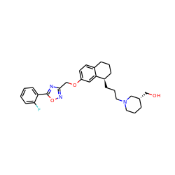 OC[C@@H]1CCCN(CCC[C@@H]2CCCc3ccc(OCc4noc(-c5ccccc5F)n4)cc32)C1 ZINC000028880972