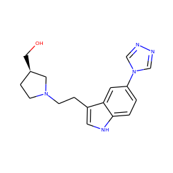 OC[C@@H]1CCN(CCc2c[nH]c3ccc(-n4cnnc4)cc23)C1 ZINC000013794031