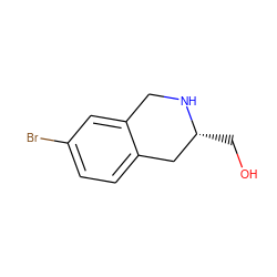 OC[C@@H]1Cc2ccc(Br)cc2CN1 ZINC000013801449