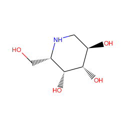 OC[C@@H]1NC[C@@H](O)[C@H](O)[C@@H]1O ZINC000002562358