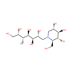 OC[C@H](O)[C@@H](O)[C@@H](O)[C@H](O)[C@H](O)CN1C[C@H](O)[C@@H](O)[C@H](O)[C@H]1CO ZINC000064447140