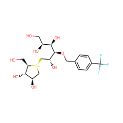 OC[C@H](O)[C@@H](O)[C@@H](OCc1ccc(C(F)(F)F)cc1)[C@H](O)C[S@@+]1C[C@@H](O)[C@H](O)[C@H]1CO ZINC000653699265