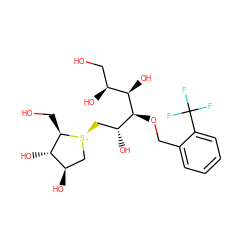 OC[C@H](O)[C@@H](O)[C@@H](OCc1ccccc1C(F)(F)F)[C@H](O)C[S@@+]1C[C@@H](O)[C@H](O)[C@H]1CO ZINC000653699244