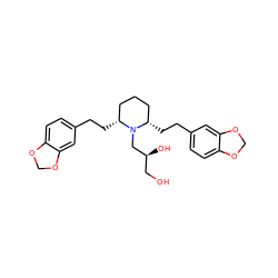 OC[C@H](O)CN1[C@H](CCc2ccc3c(c2)OCO3)CCC[C@@H]1CCc1ccc2c(c1)OCO2 ZINC000103301430