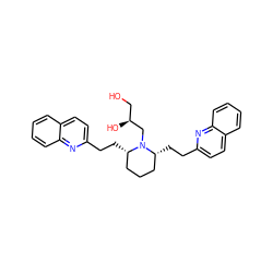 OC[C@H](O)CN1[C@H](CCc2ccc3ccccc3n2)CCC[C@@H]1CCc1ccc2ccccc2n1 ZINC000473092270